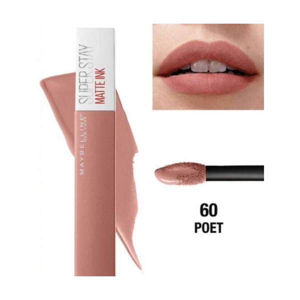 MAYBELLINE SUPER STAY MATTE INK LIPSTICK POET 60  - أحمر الشفاه مايبيلين سوبر ستاي مات إنك شاعر 60