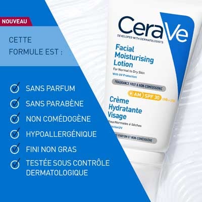 سيراڨي Crème Hydratante Visage SPF30