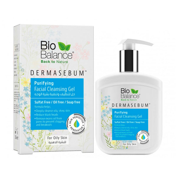 غسول جل لتنقية وتنظيف الوجه للبشرة الدهنية من بيو بالانس 250 مل Bio Balance Dermasebum Facial Cleansing Gel