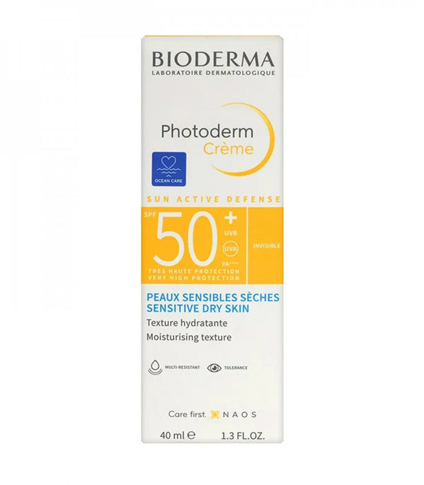 كريم واقي من اشعة الشمس فوتوديرم كريم مع درجة حماية 50+ شفاف من بيوديرما 40مل Bioderma Photoderm Aquafluide SPF 50+ for sensitive skin (Invisible ) 40 ml - واقي شمس للبشرة الحساسة من بيوديرما 40 مل